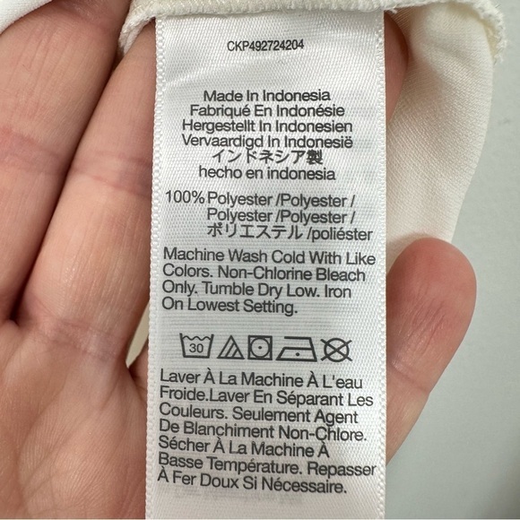 Madewell Women's Size Medium Contrast-Stitch Popover Shirt‎ Cream Classic Preppy - Picture 7 of 9